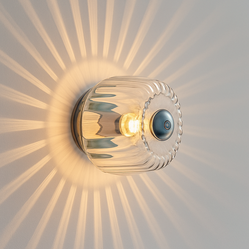 Applique murale en verre Bauhaus avec effet sur le mur