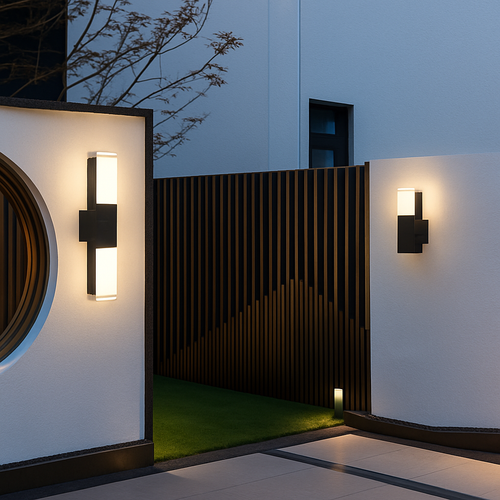 applique murale extérieure en aluminium avec capteur pir étanche minimaliste