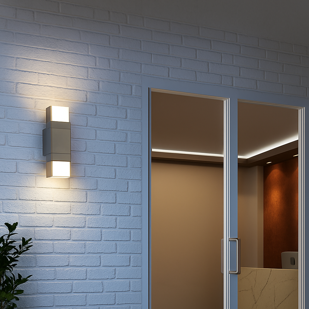 applique murale extérieure en aluminium avec capteur pir étanche minimaliste - vue 6 sur 10