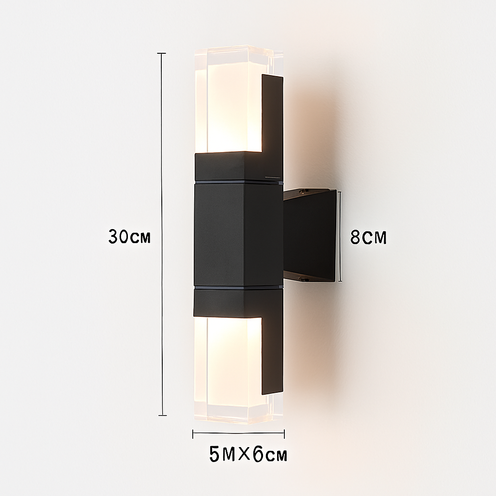 applique murale extérieure en aluminium avec capteur pir étanche minimaliste - vue 10 sur 10
