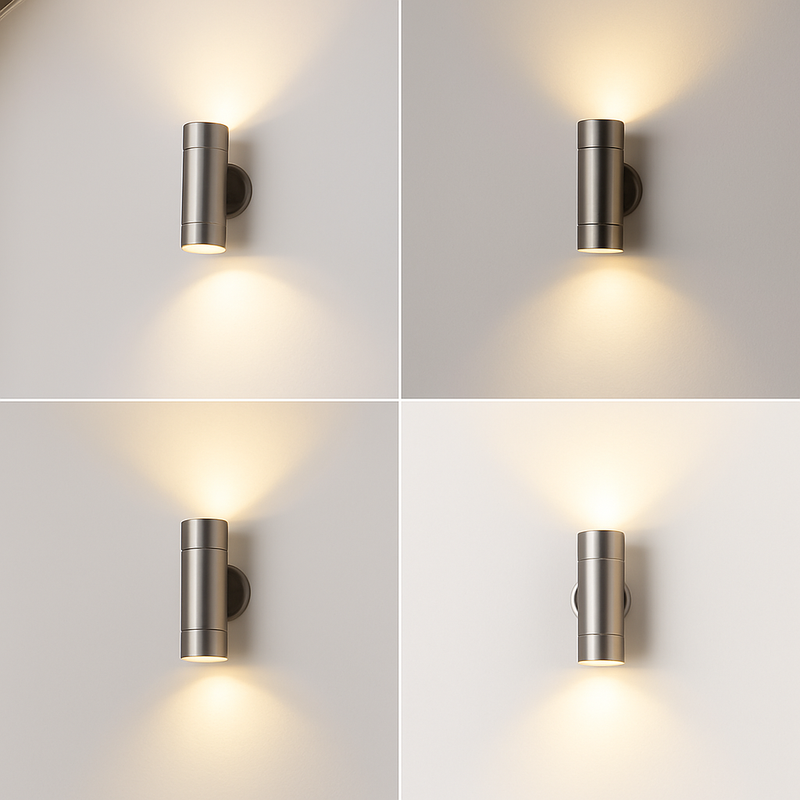 applique murale extérieure à led en acier inoxydable étanche à deux lumières