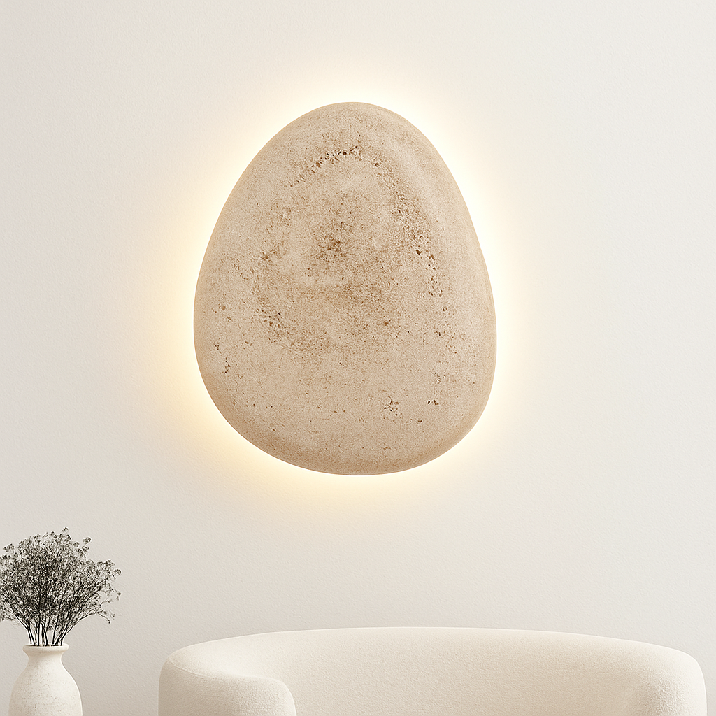 applique murale extérieure étanche en travertin naturel à led - vue 2 sur 7