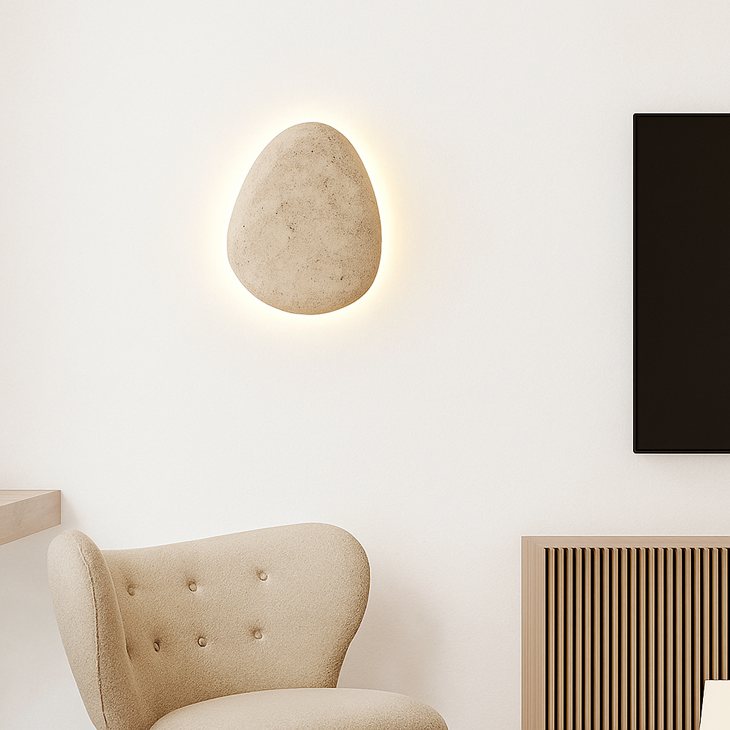 applique murale extérieure étanche en travertin naturel à led - vue 5 sur 7