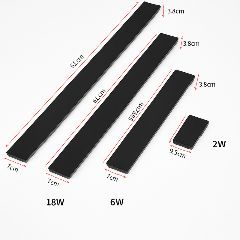 Applique murale extérieures imperméables bande aluminium appliques murales 18W LED noir applique chambre extérieur luminaires extérieurs