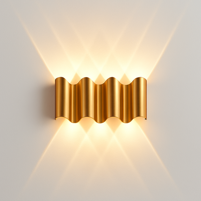 Applique murale extérieures imperméables modernes simples en aluminium lumière extérieure applique intérieure noir or fond applique murale luminaire