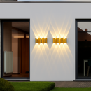 Applique murale extérieures imperméables modernes simples en aluminium lumière extérieure applique intérieure noir or fond applique murale luminaire
