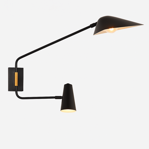 applique murale industrielle en cuivre à bras pivotant pour décoration moderne