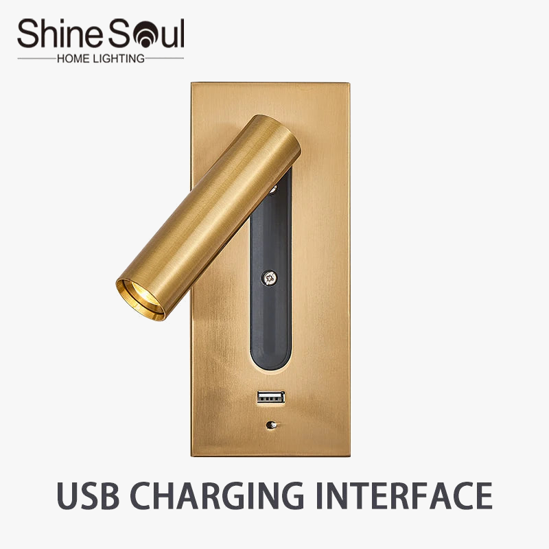 applique murale intérieure led avec chargement usb pour hôtel