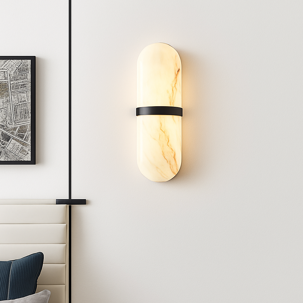applique murale Led 18W Imitation marbre Semi-cylindre - vue 4 sur 8