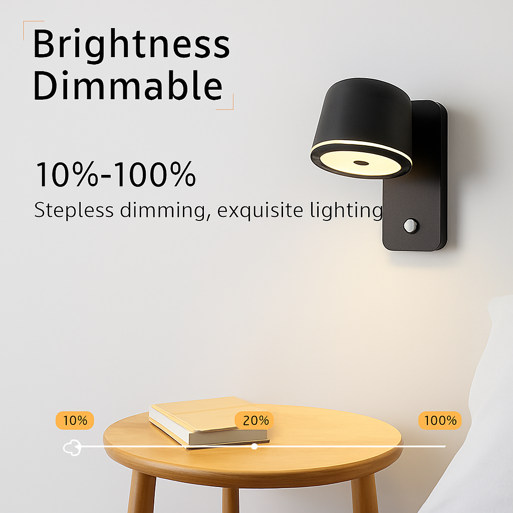 Applique murale LED avec variateur tactile et réglable Aisilan - vue 4 sur 8