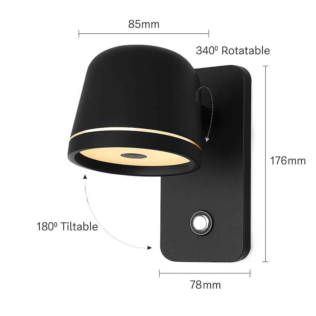 Applique murale LED avec variateur tactile et réglable Aisilan - vue 7 sur 8