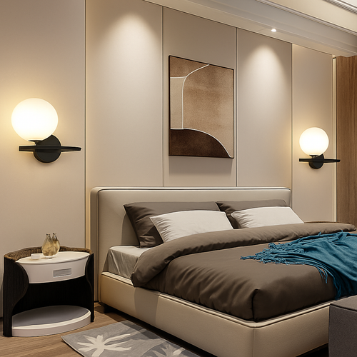 Applique murale LED boule de verre nordique pour salon intérieur chambre à coucher luminaire mural LED avec applique murale ampoule 7w G9 pour la maison - vue 3 sur 14
