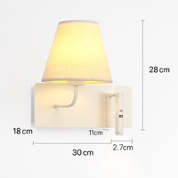 Applique murale LED d'intérieur moderne USB