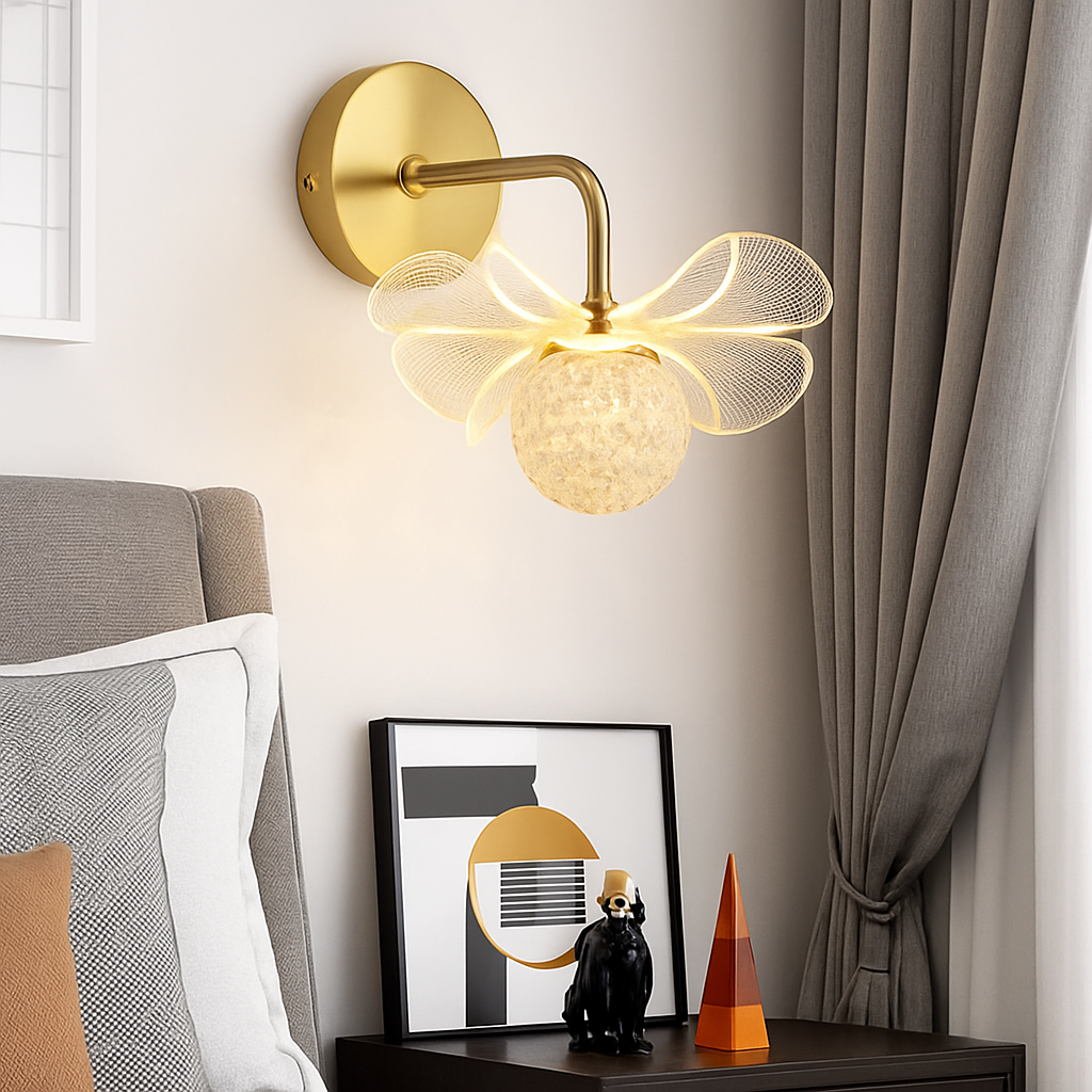 applique murale led de luxe en forme de fleur décorative - vue 6 sur 12
