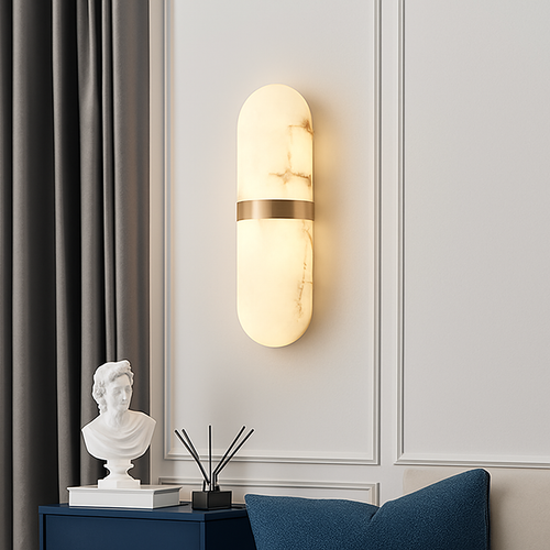 applique murale led demi-cylindre imitation marbre