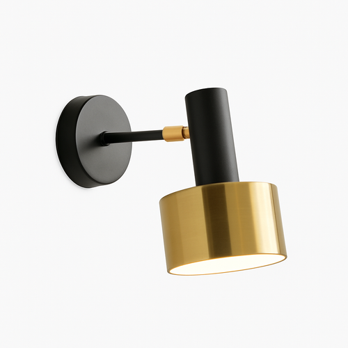 Applique murale LED design avec base doré et abat-jour métal Home