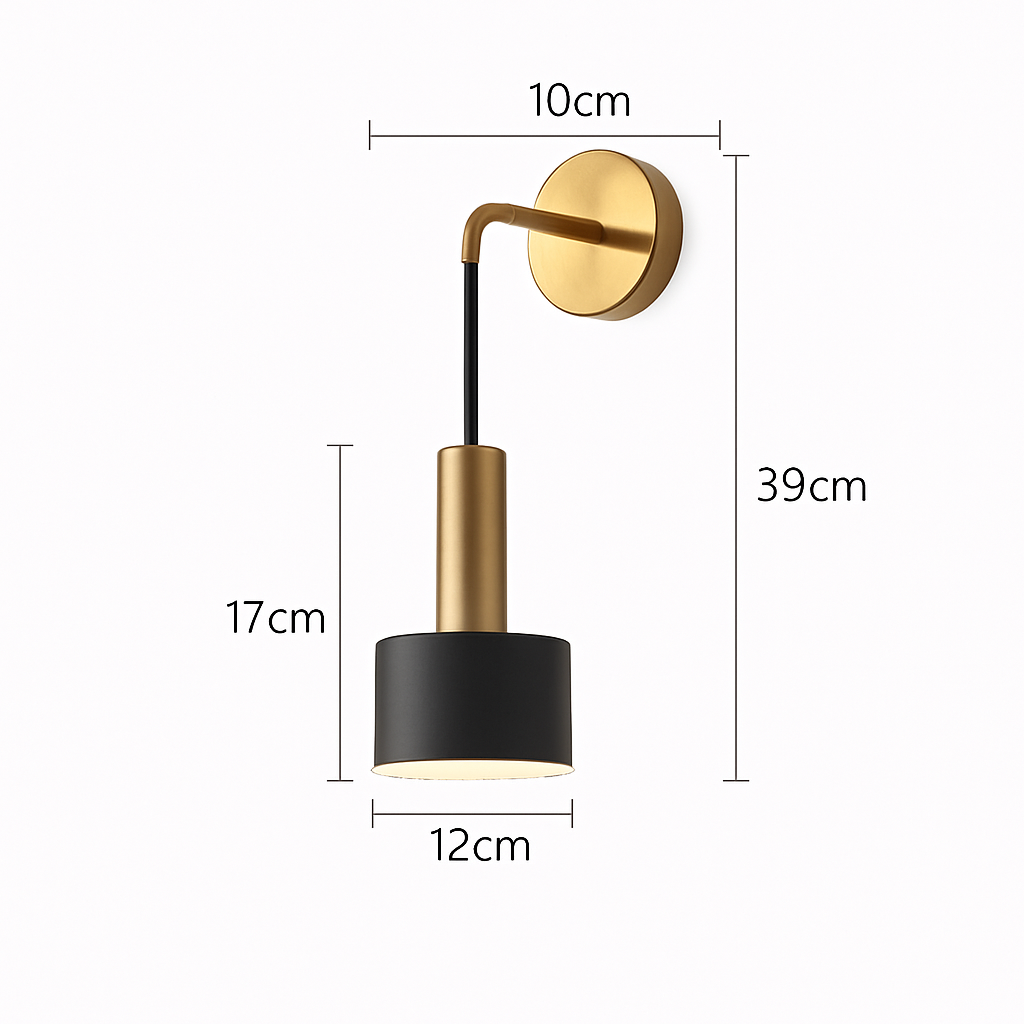Applique murale LED design avec base doré et abat-jour métal Home - vue 6 sur 7