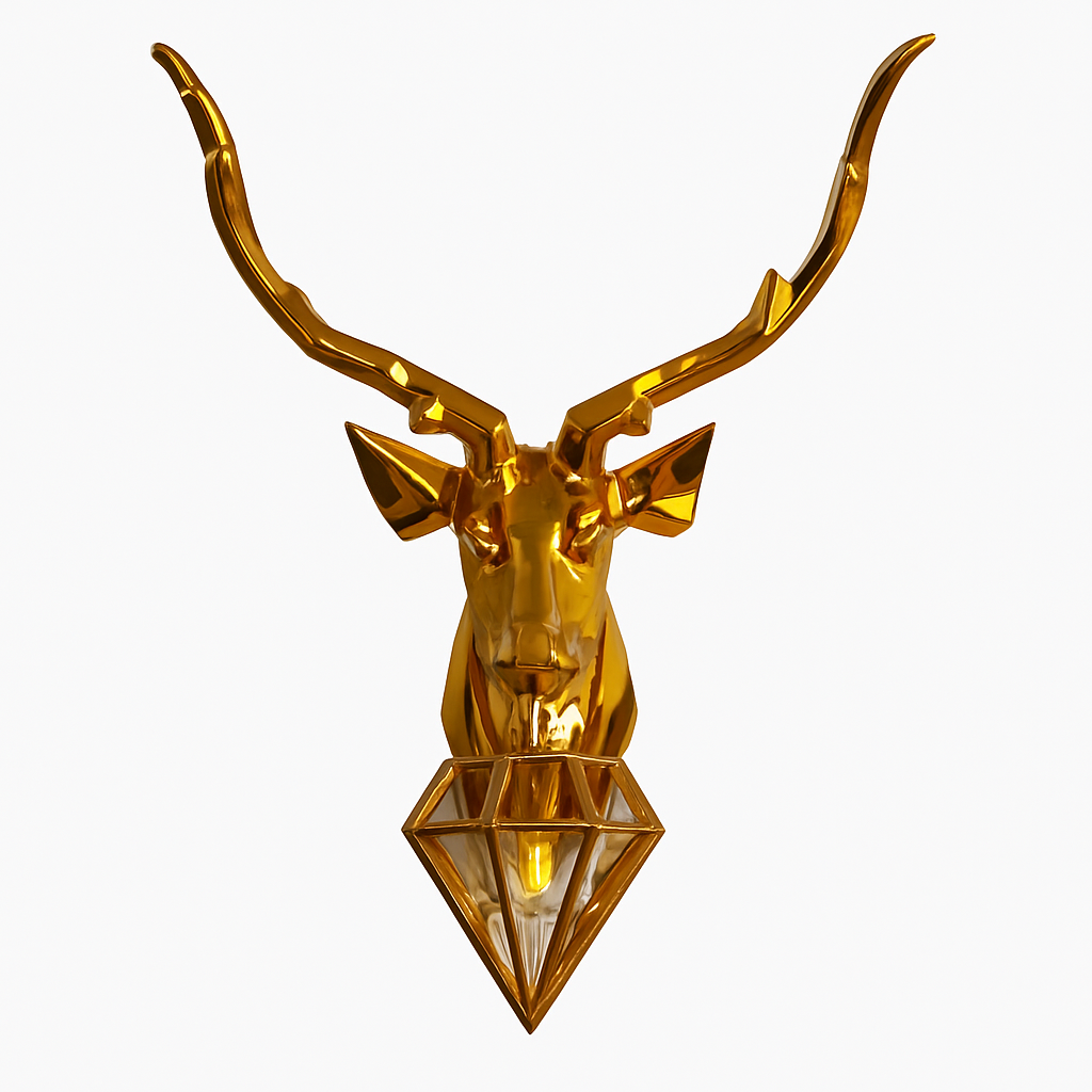 Applique murale LED design cerf (doré ou argenté) - vue 2 sur 7