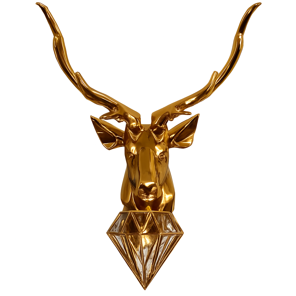 Applique murale LED design cerf (doré ou argenté) - vue 3 sur 7