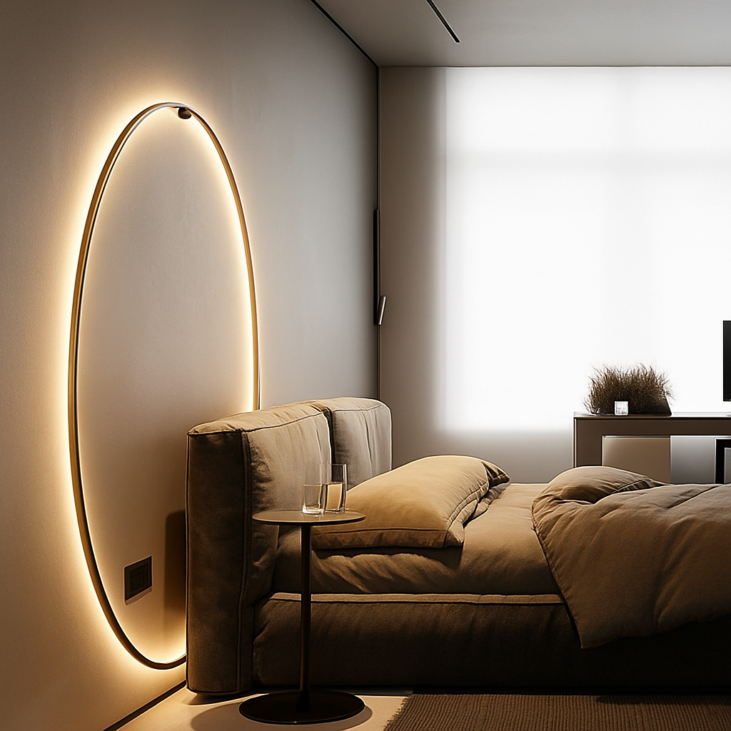 applique murale led design nordique avec prise usb ronde - vue 3 sur 6