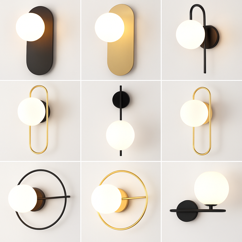 Applique murale LED dorée nordique avec ampoule G9 9w