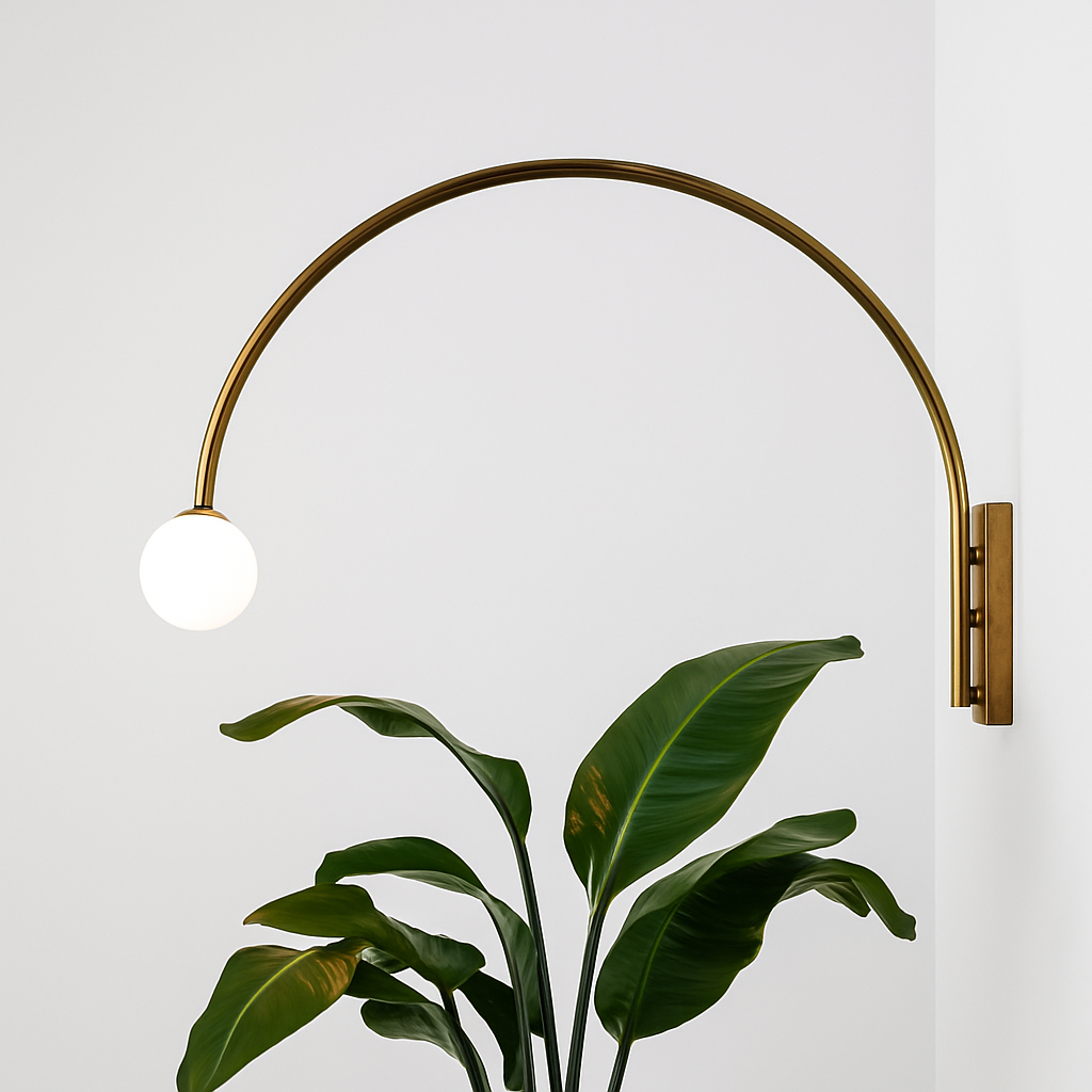applique murale led en arc doré design moderne pour intérieur élégant
