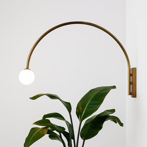 applique murale led en arc doré design moderne pour intérieur élégant