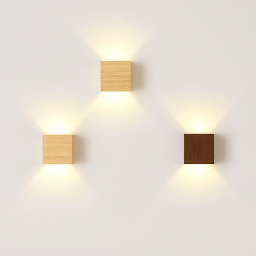 Applique murale Led en bois de couleur nordique