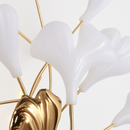 applique murale led en céramique avec motif de fleurs romantiques et feuilles