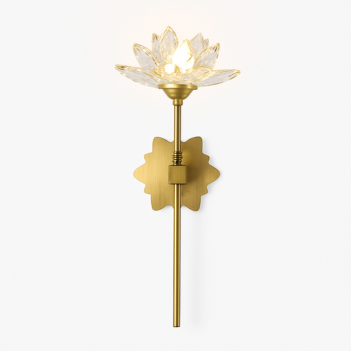 Applique murale LED en cristal de luxe en forme de lotus