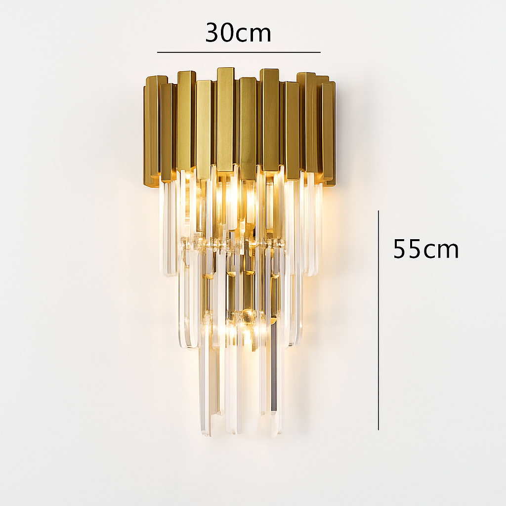 applique murale led en cristal doré design moderne pour décoration intérieure - vue 6 sur 9