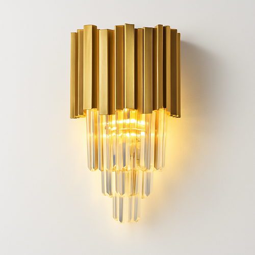 applique murale led en cristal doré design moderne pour décoration intérieure - vue 10 sur 9
