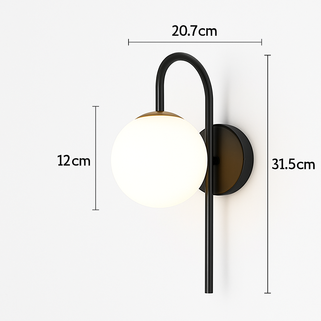applique murale led en forme de boule de verre pour hôtel bar boutique - vue 4 sur 8