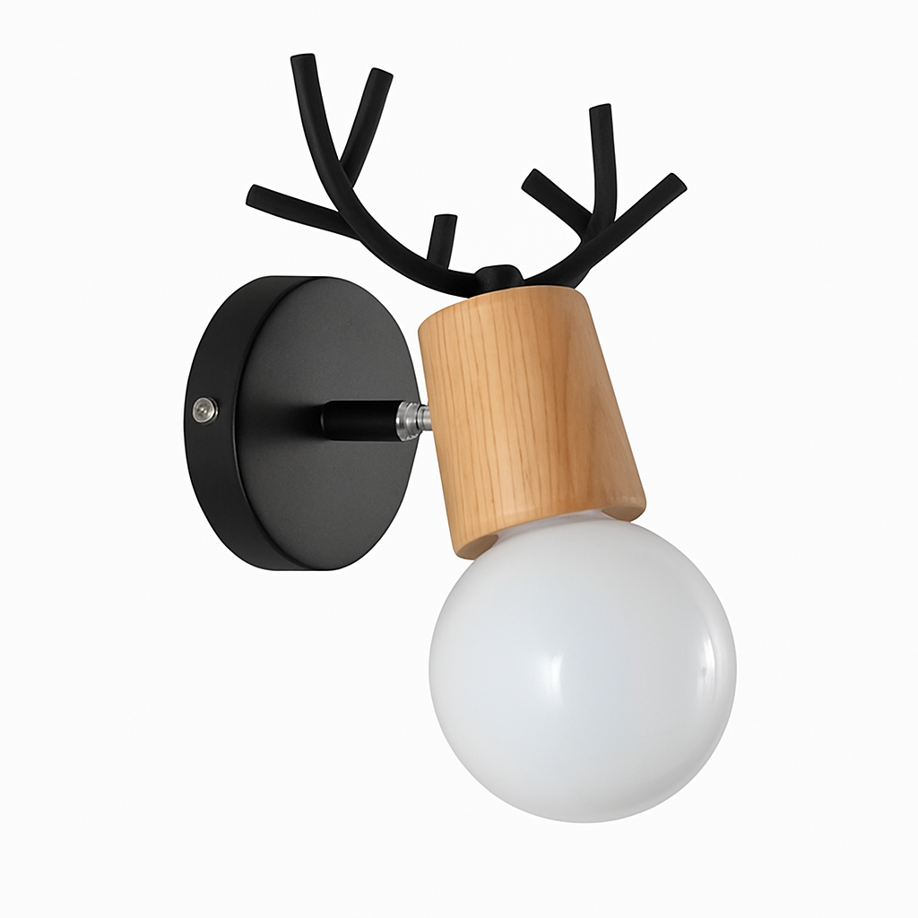 Applique murale LED en forme de cerf en bois Novelty - vue 8 sur 9