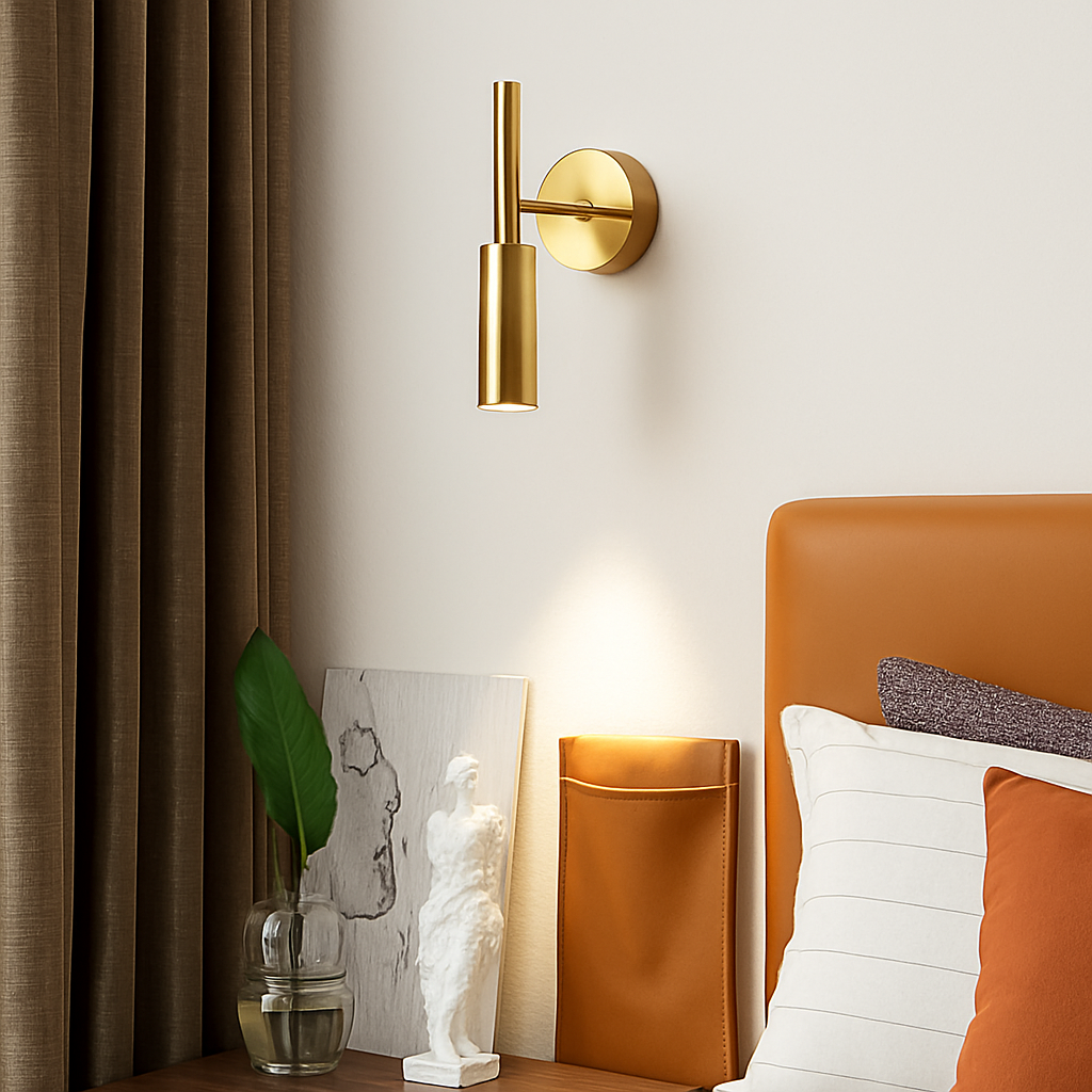 Applique murale led en laiton avec variateur rotatif pour lecture - vue 3 sur 8