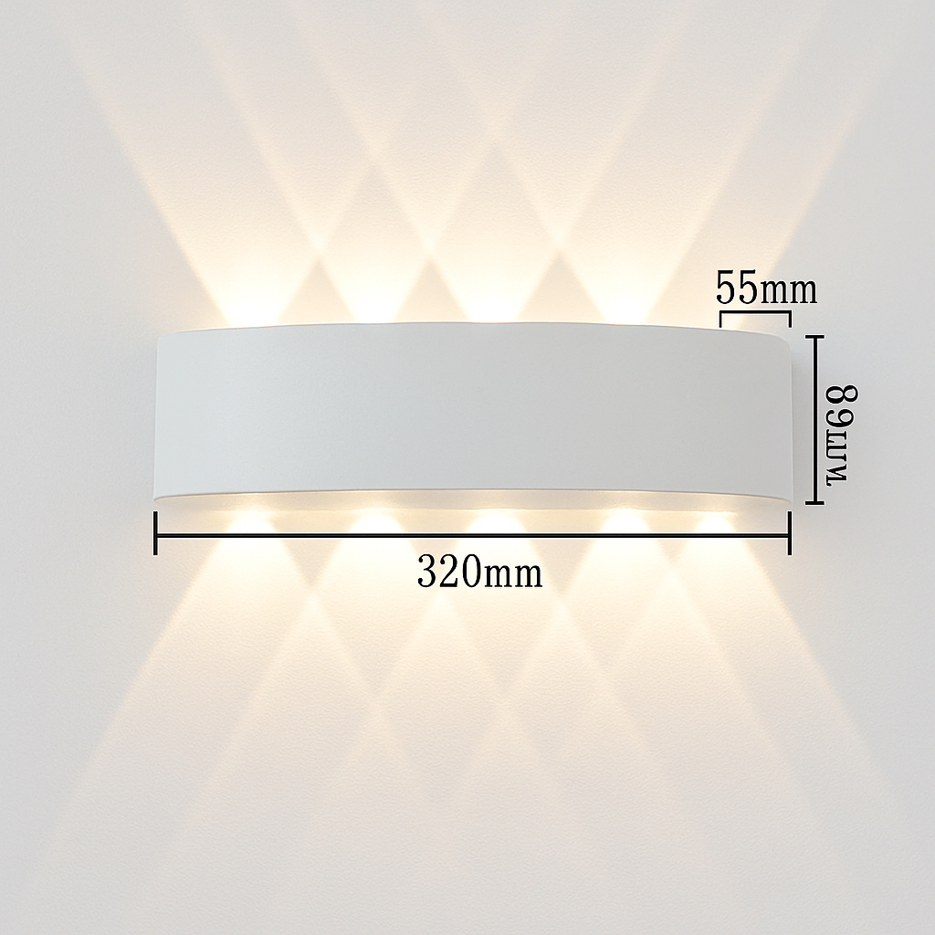 applique murale led extérieure en aluminium haute luminosité pour jardin et cour - vue 6 sur 8