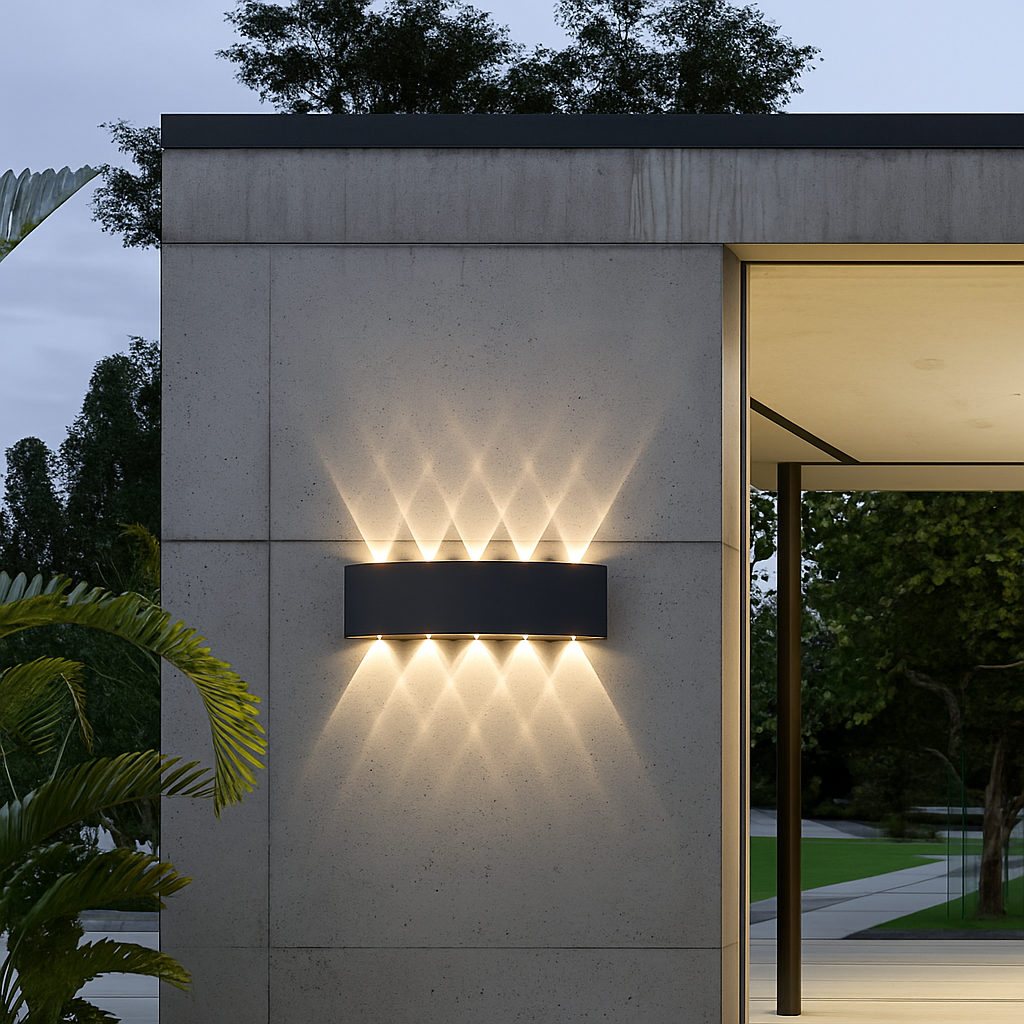 applique murale led extérieure en aluminium haute luminosité pour jardin et cour - vue 7 sur 8