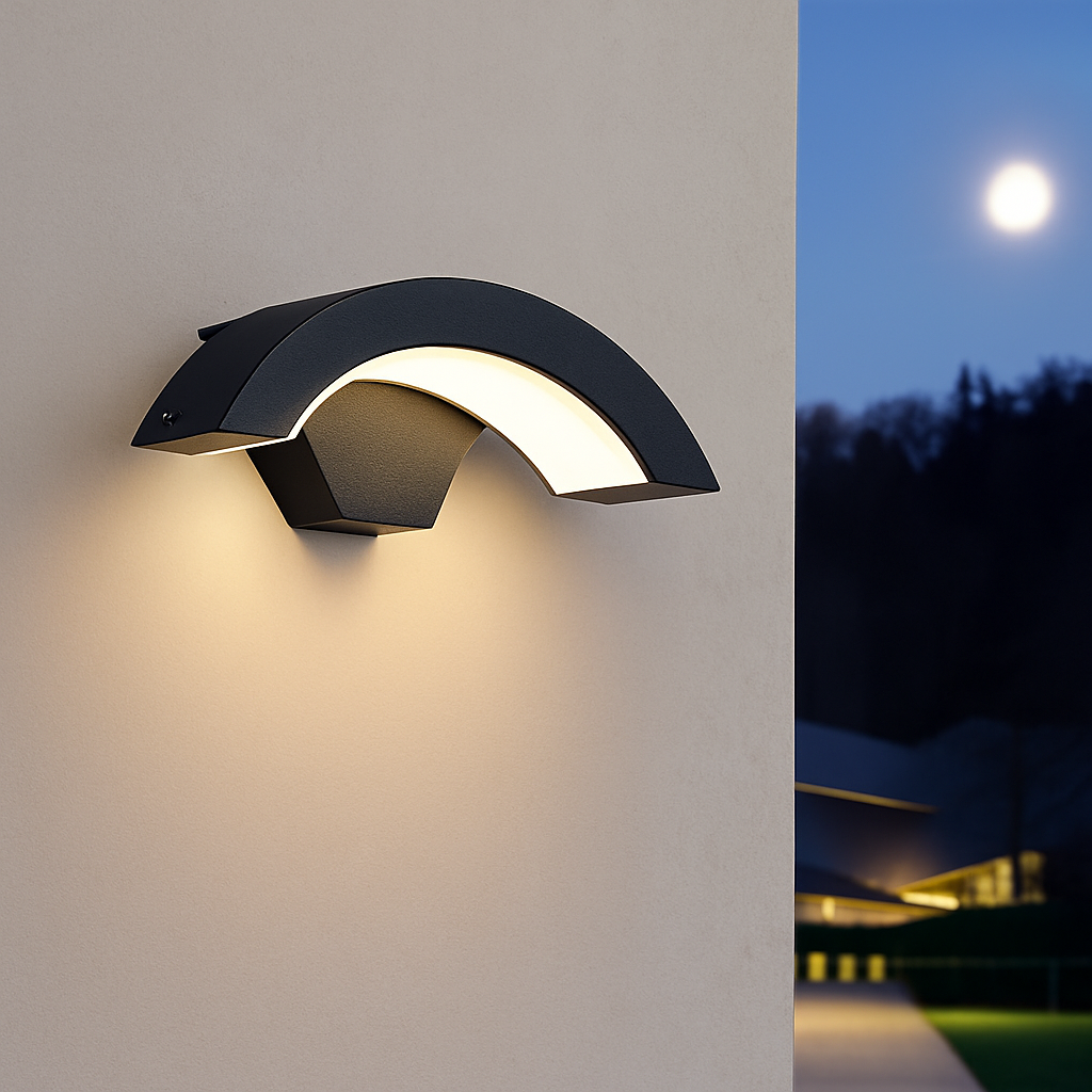 applique murale led extérieure étanche en forme de lune créative - vue 6 sur 10