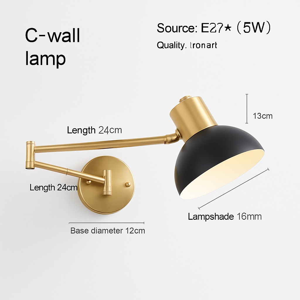 applique murale led à intensité variable pour lecture et étude - vue 12 sur 14