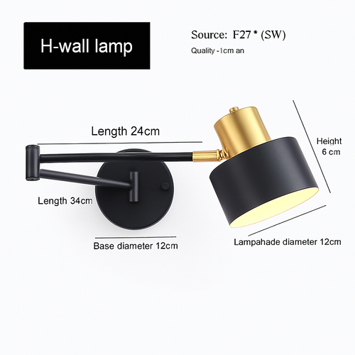 applique murale led à intensité variable pour lecture et étude - vue 15 sur 14