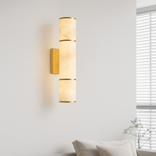 applique murale led marbre moderne en cuivre naturel - vue 2 sur 12