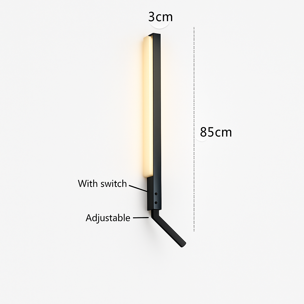 applique murale led minimaliste avec interrupteur angle réglable 3000k - vue 16 sur 18