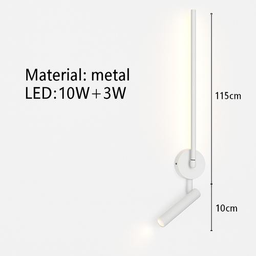 applique murale led minimaliste avec interrupteur angle réglable 3000k - vue 8 sur 18