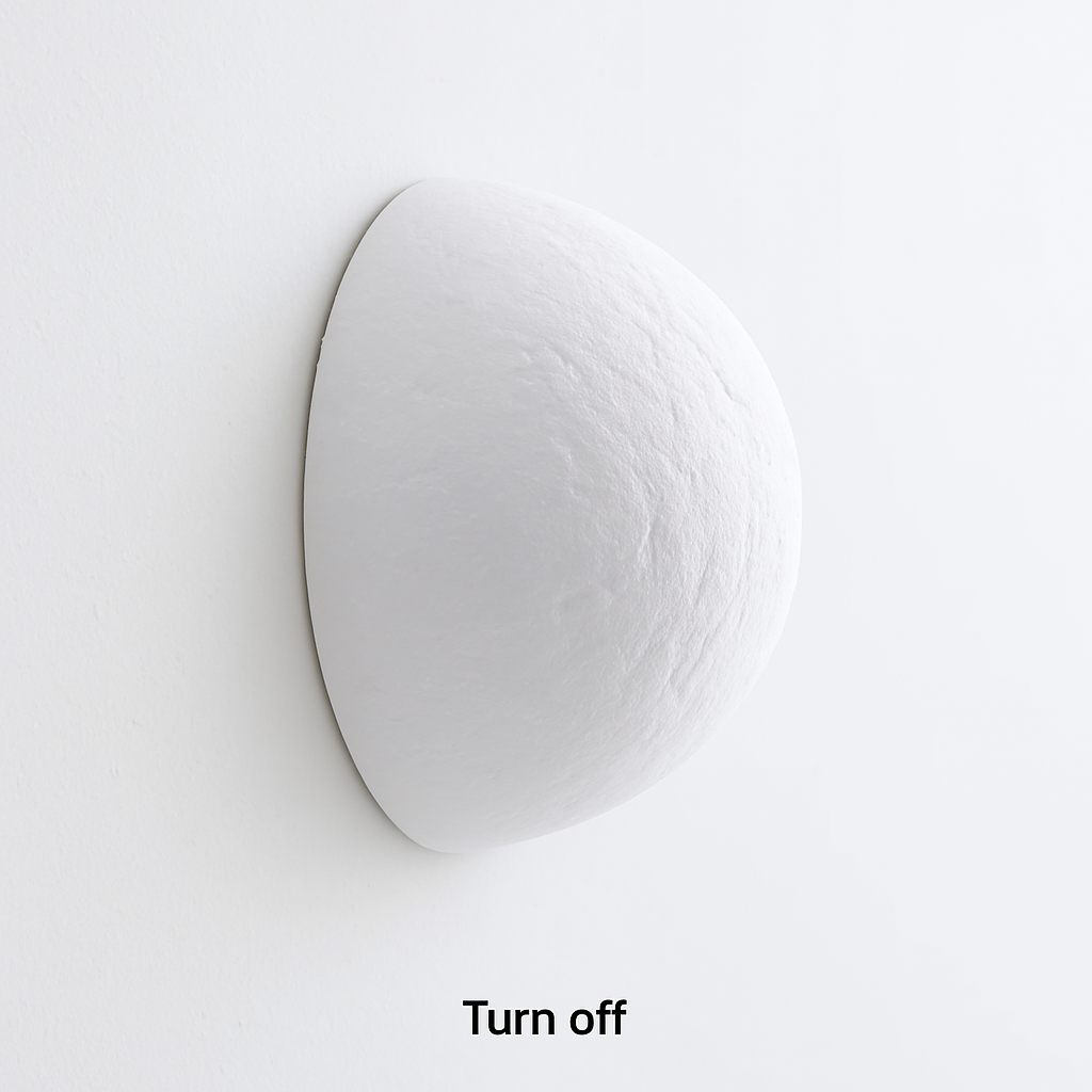 applique murale led moderne demi-cercle décor artistique impression 3d lunaire - vue 6 sur 7