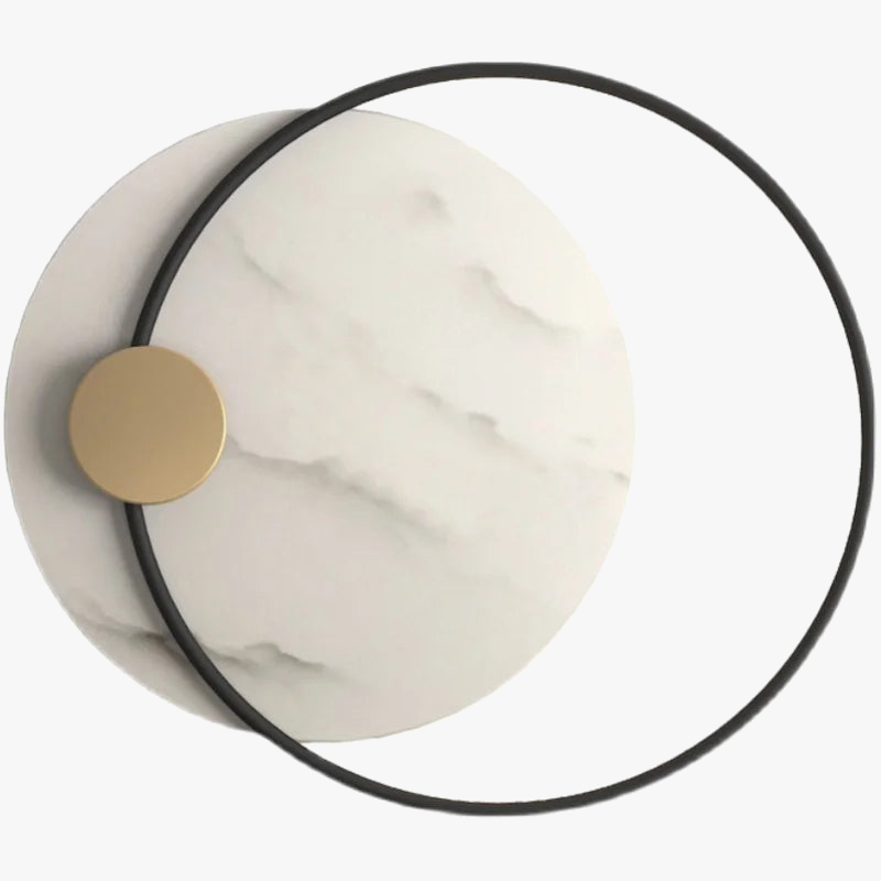 Applique murale LED moderne en métal noir avec marbre