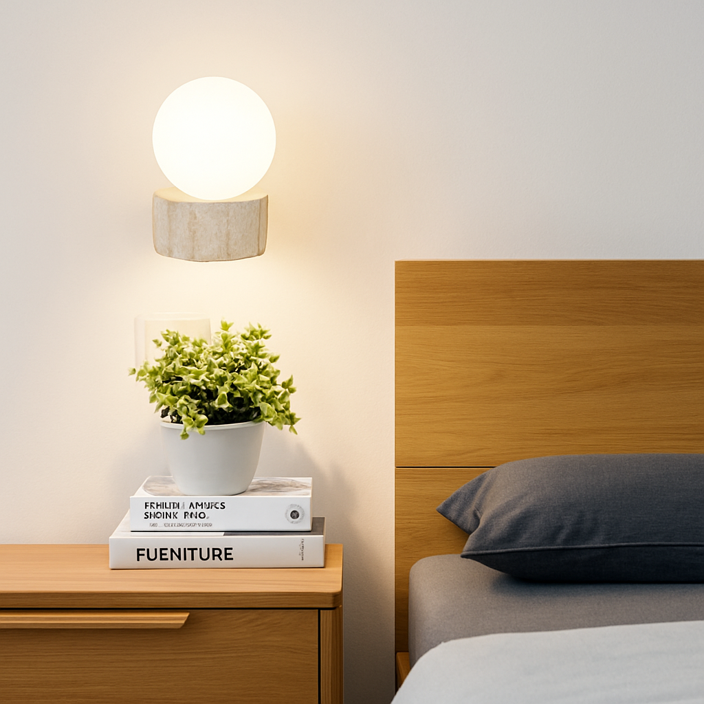 applique murale led moderne en verre avec pierre naturelle - vue 5 sur 7