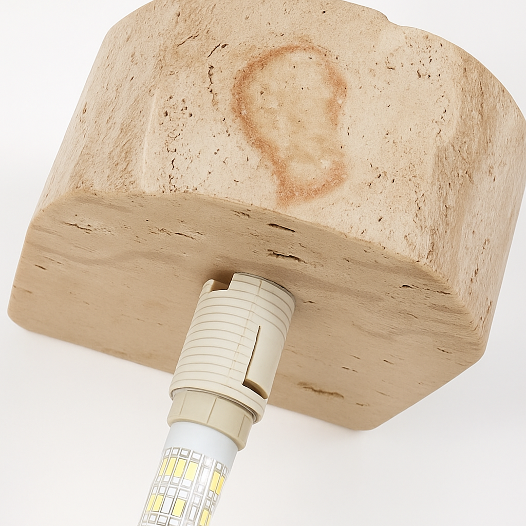 applique murale led moderne en verre avec pierre naturelle - vue 6 sur 7
