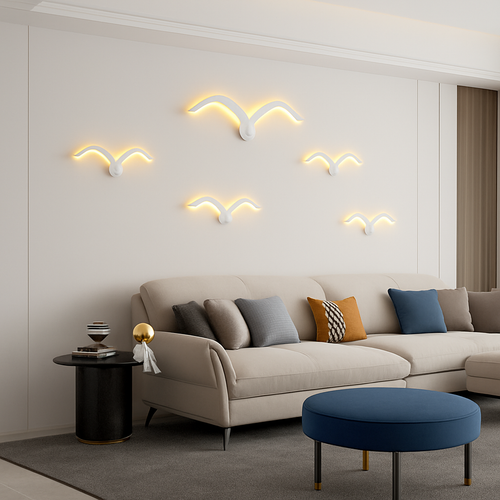 applique murale led modernes en forme de mouette en acrylique