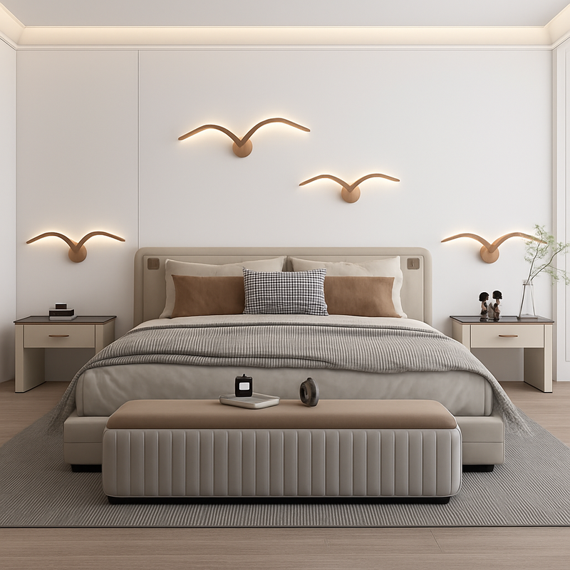 applique murale led modernes en forme de mouette en acrylique