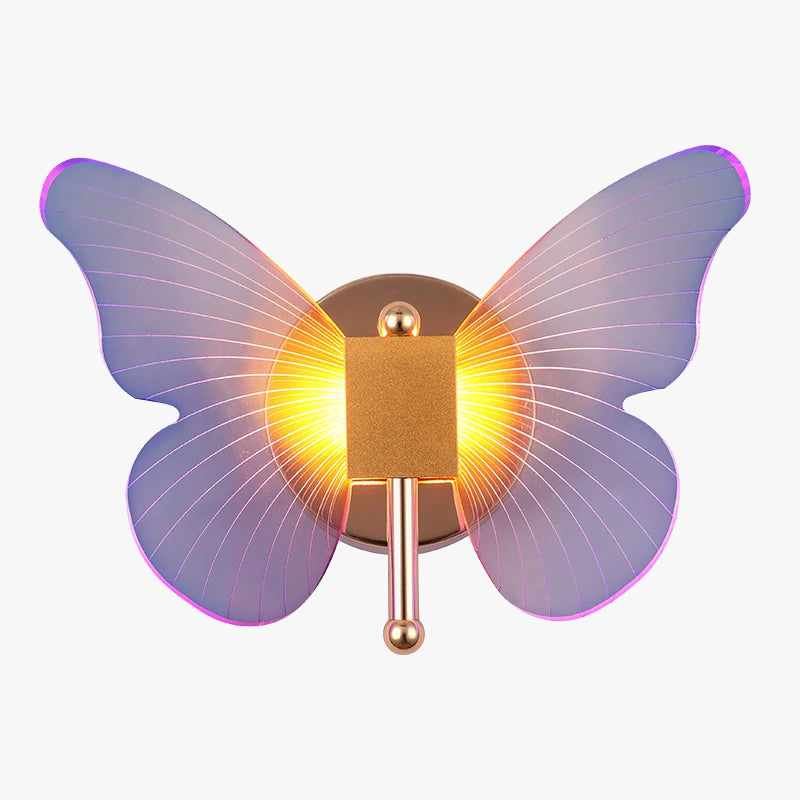 Applique murale LED papillon colorée